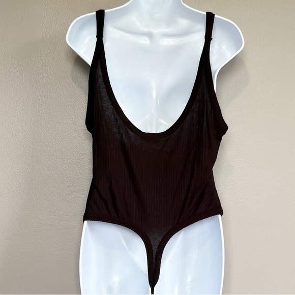 Free People Intimately Ribbed Sleeveless Body Suit Black Womens Medium - Picture 2 of 7